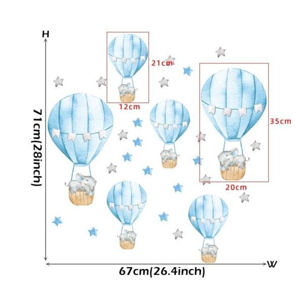 BabyElephant™ autocollants muraux en forme d'éléphant et de lune pour chambre de bébé | bébé